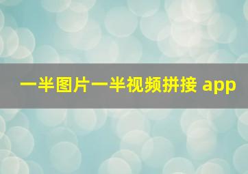 一半图片一半视频拼接 app